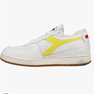 Diadora Mi Basket Row Cut Lace Up Sneakers Shoes Casual - White